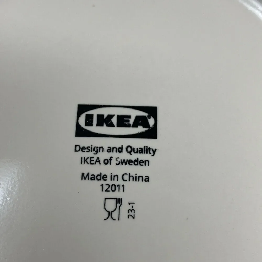 IKEA Dinnerware Fargrik Salad Plates Set Of 4 #12011 8” Light Beige Sand
